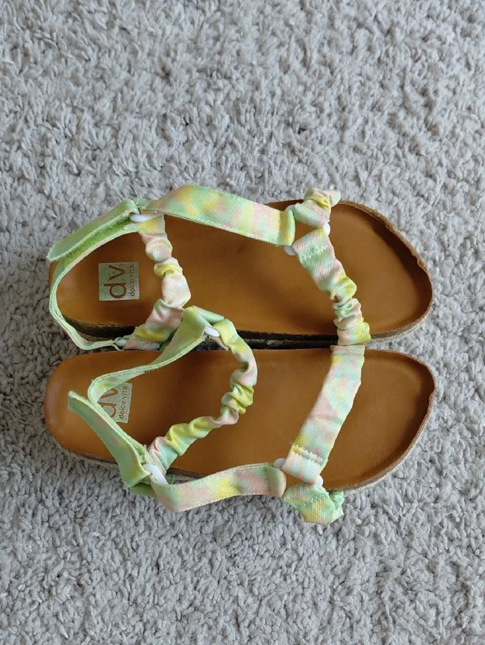 Dolce Vita Girls Pastel Tie-Dye Strappy Sandals